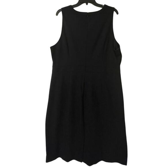 J Crew Black Ponte Knit Stretch Sleeveless Sheath Dress Minimalist Versatile 18 - Picture 3 of 15